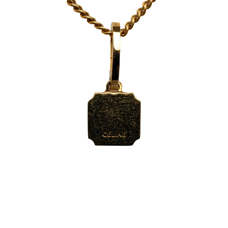 Celine Triomphe Plate Necklace Gold Plated