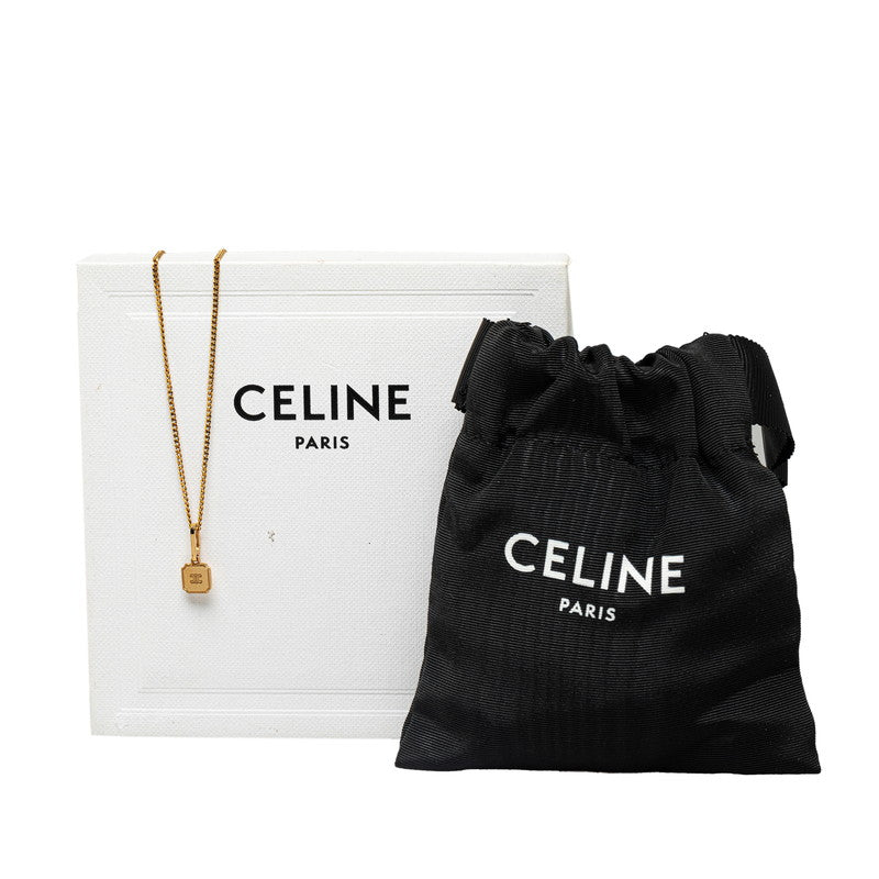 Celine Triomphe Plate Necklace Gold Plated