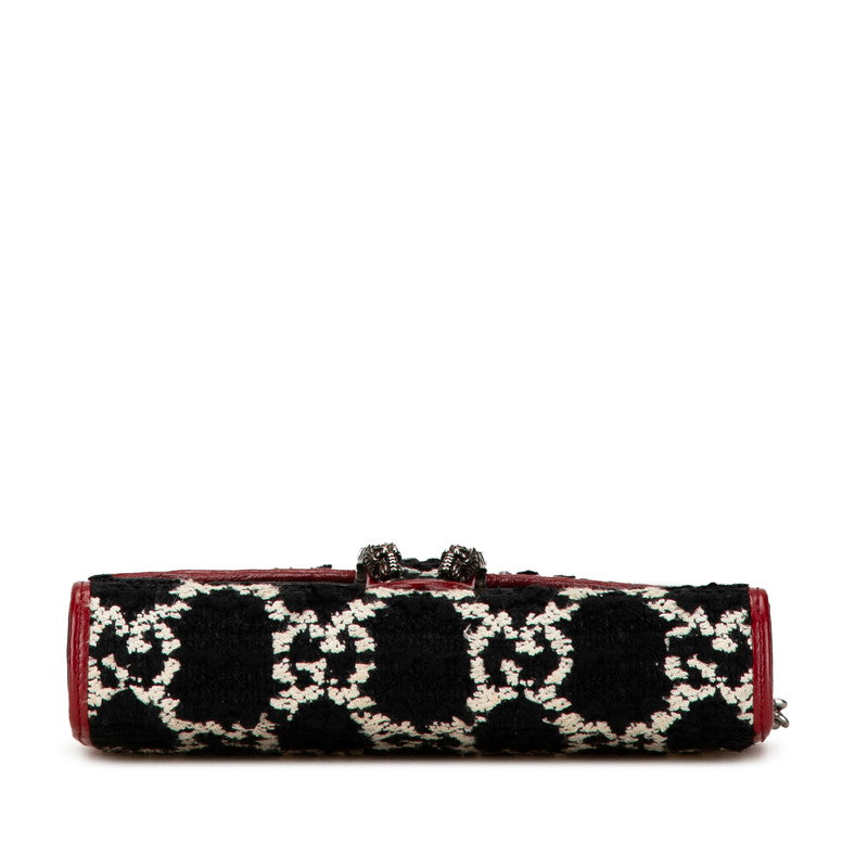 Gucci Dionysus Tweed Leather Chain Wallet