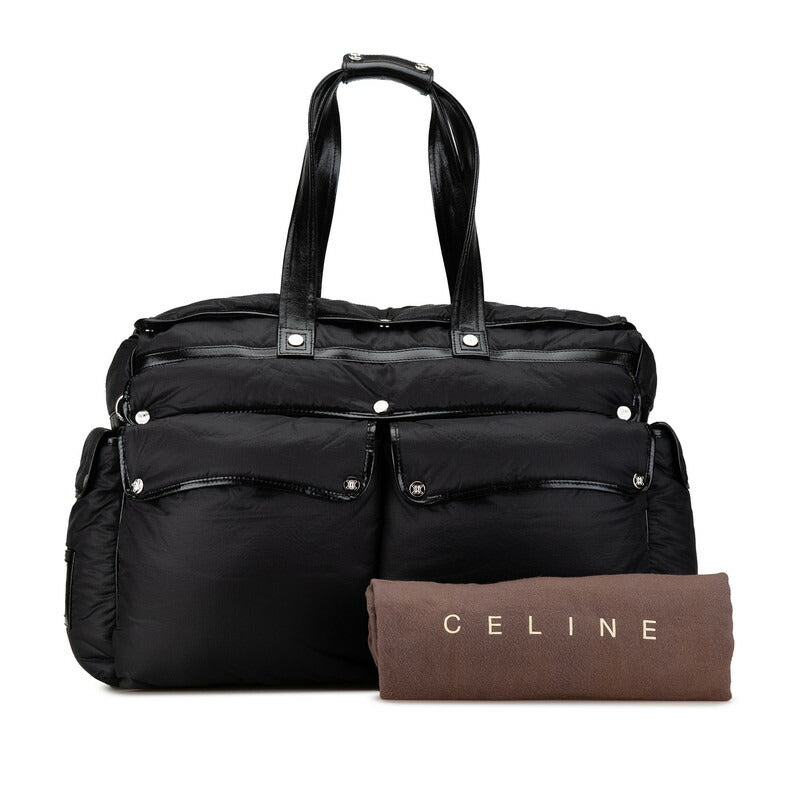 Celine Nylon Leather Boston Travel Bag