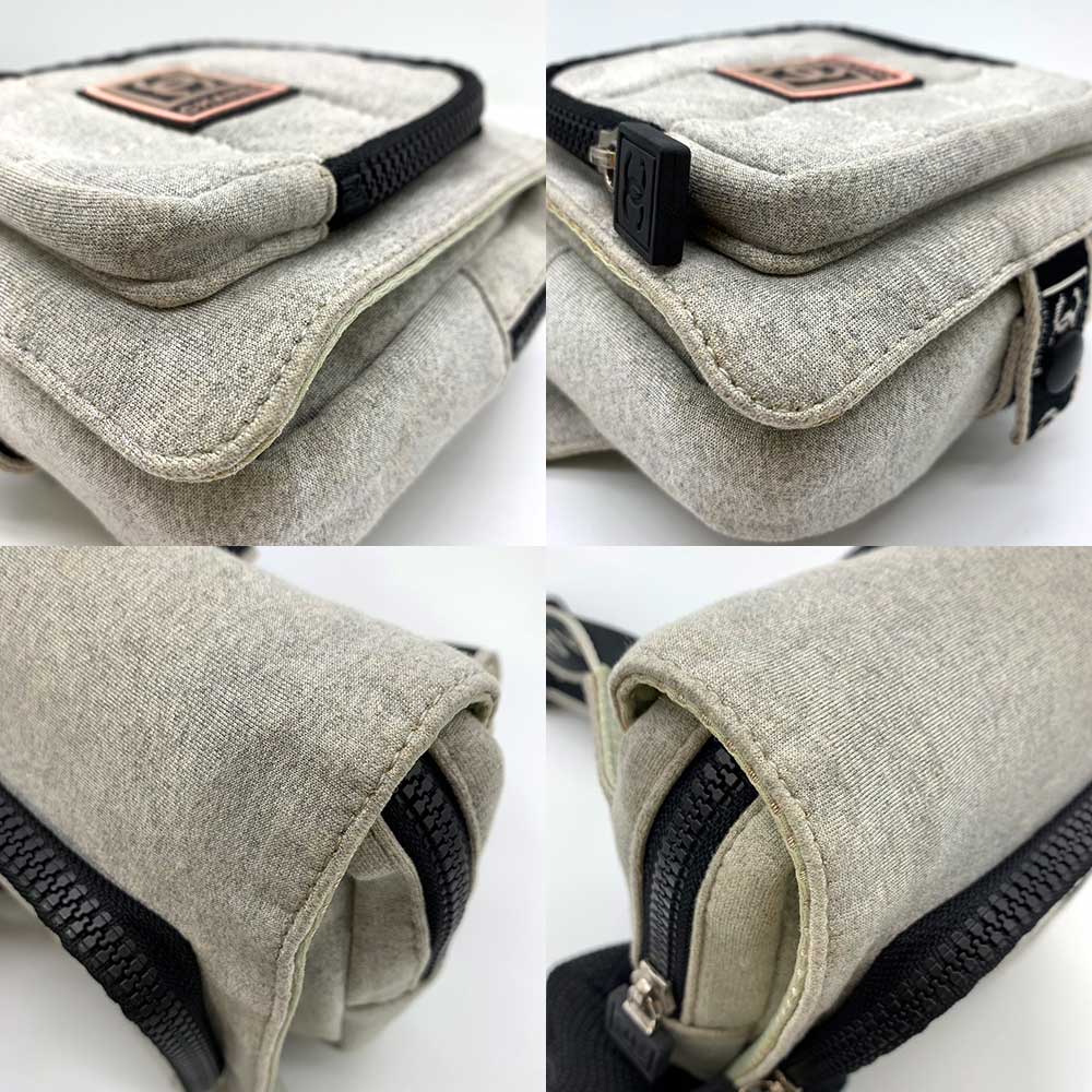 Chanel Nylon Canvas Waist Pouch Gray Black