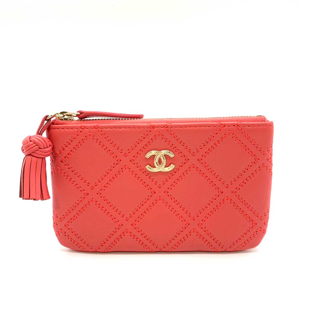 Chanel Lambskin Mini Pouch Cosmetic Bag