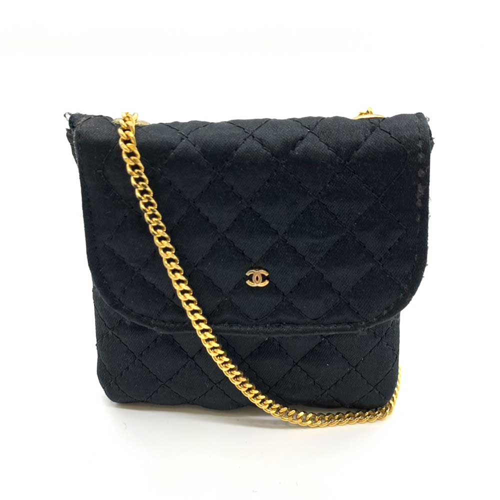 Chanel Satin Matelasse Micro Chain Shoulder Bag