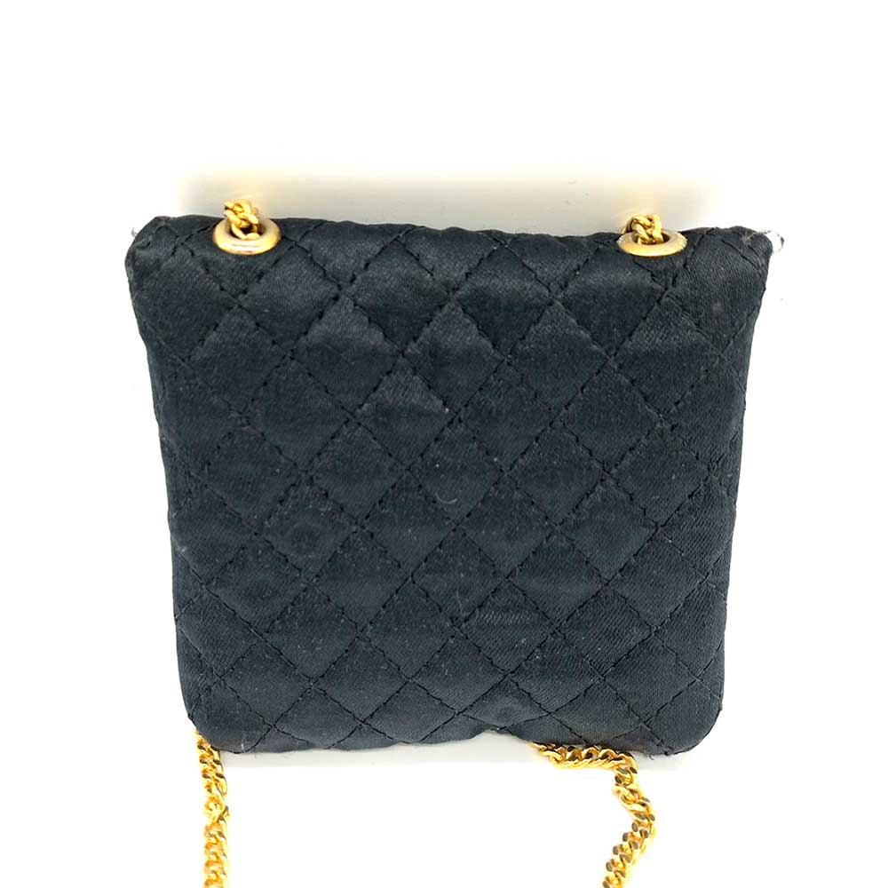 Chanel Satin Matelasse Micro Chain Shoulder Bag