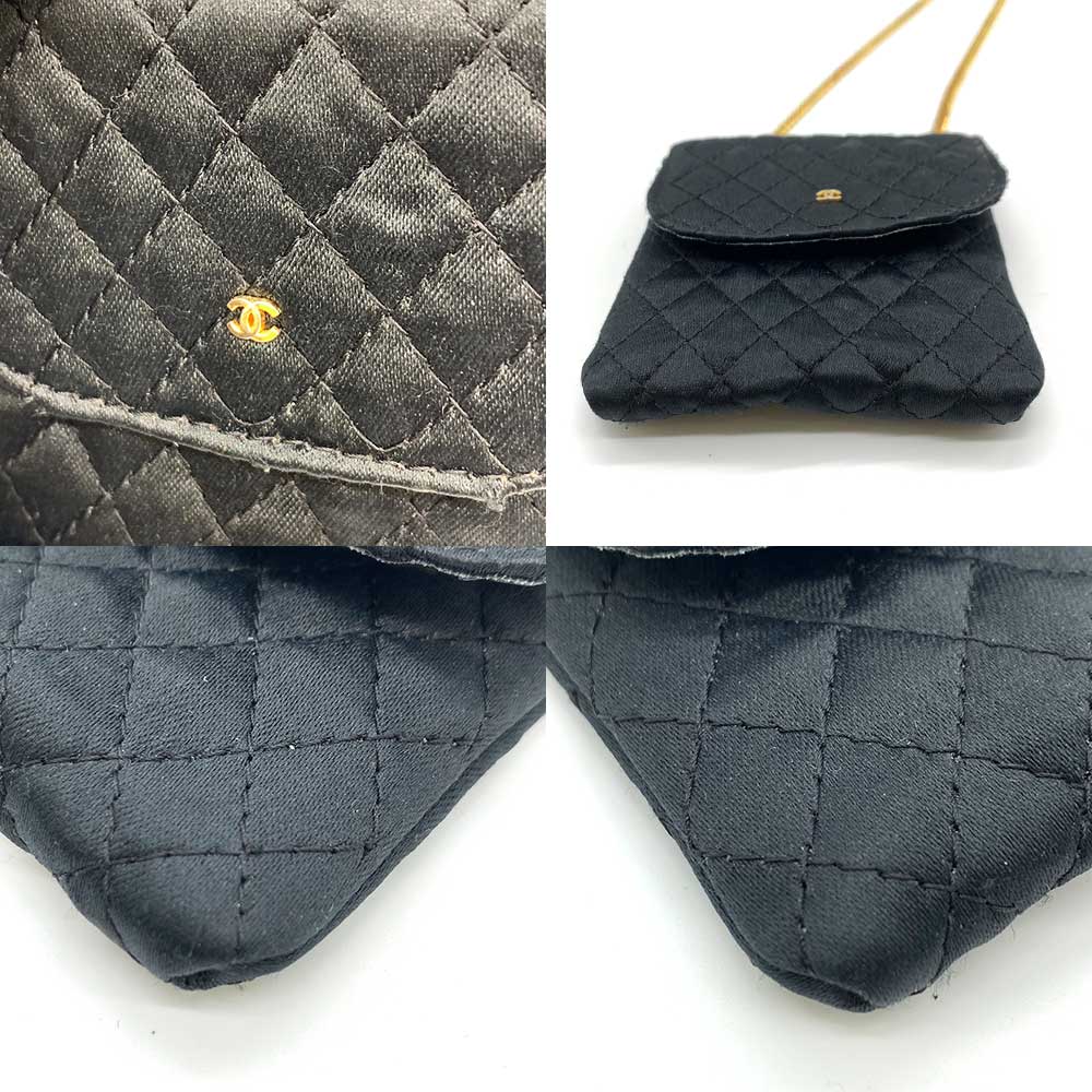 Chanel Satin Matelasse Micro Chain Shoulder Bag