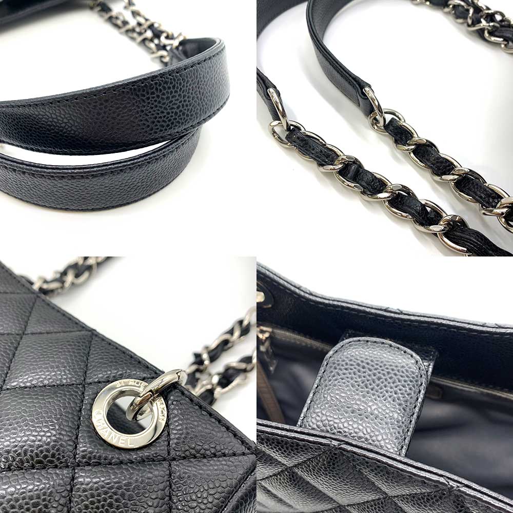 Chanel Caviar Skin Chain Tote Bag