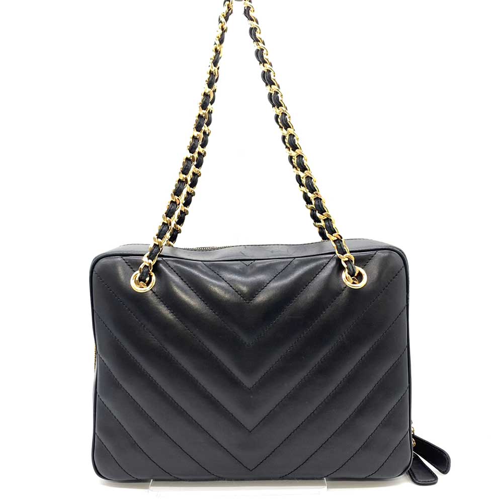 Chanel Lambskin V-Stitch Chain Shoulder Bag