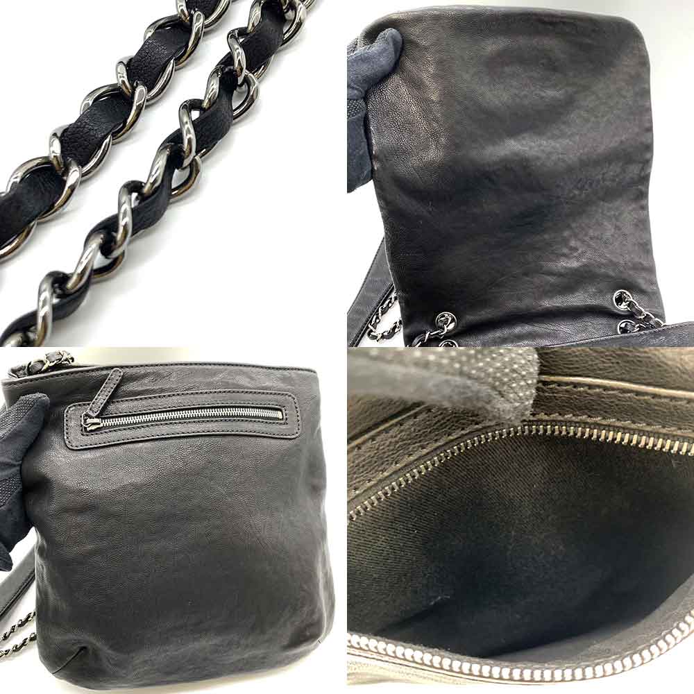 Chanel Wild Stitch Chain Shoulder Bag Black