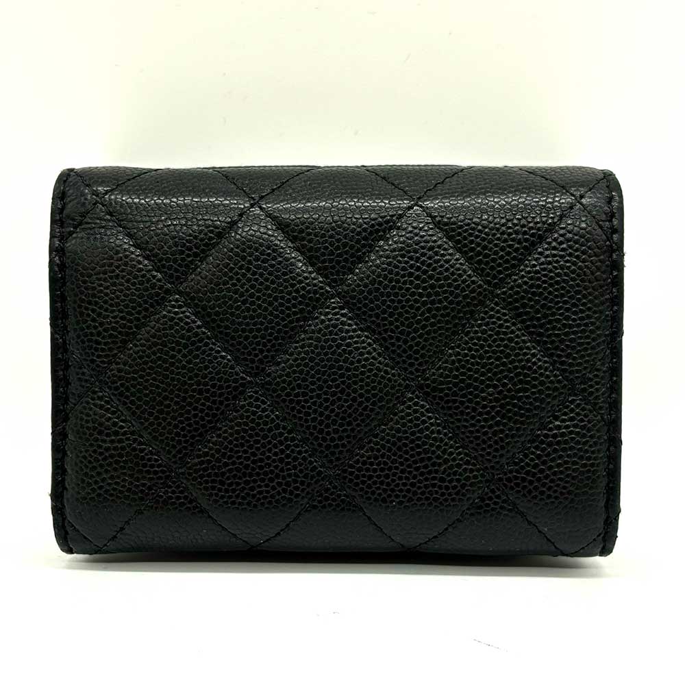 Chanel Caviar Skin Trifold Wallet Black