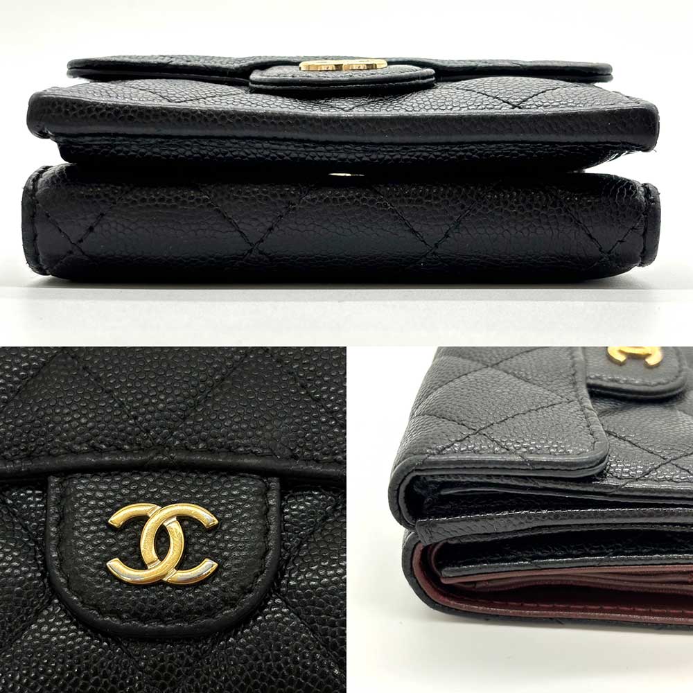 Chanel Caviar Skin Trifold Wallet Black