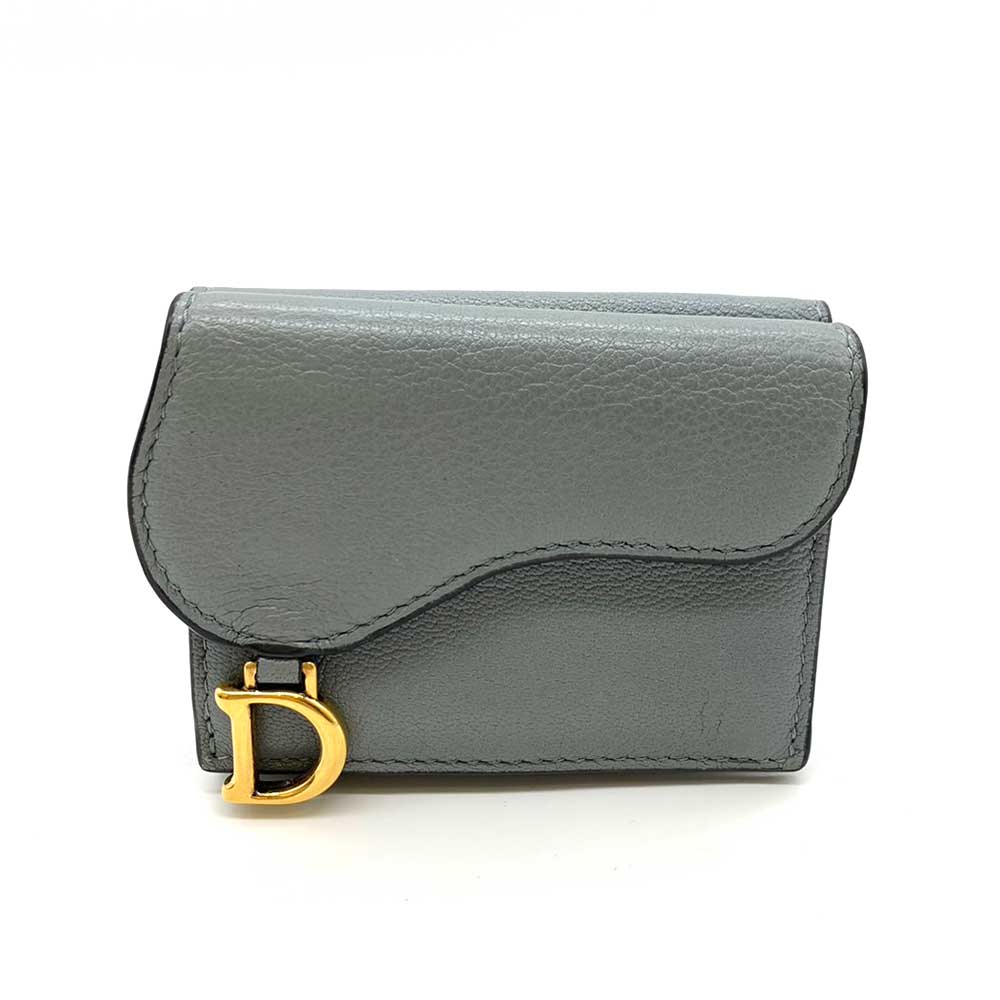 Christian Dior Leather Saddle Compact Wallet S5653CBAA in Very Good Condition