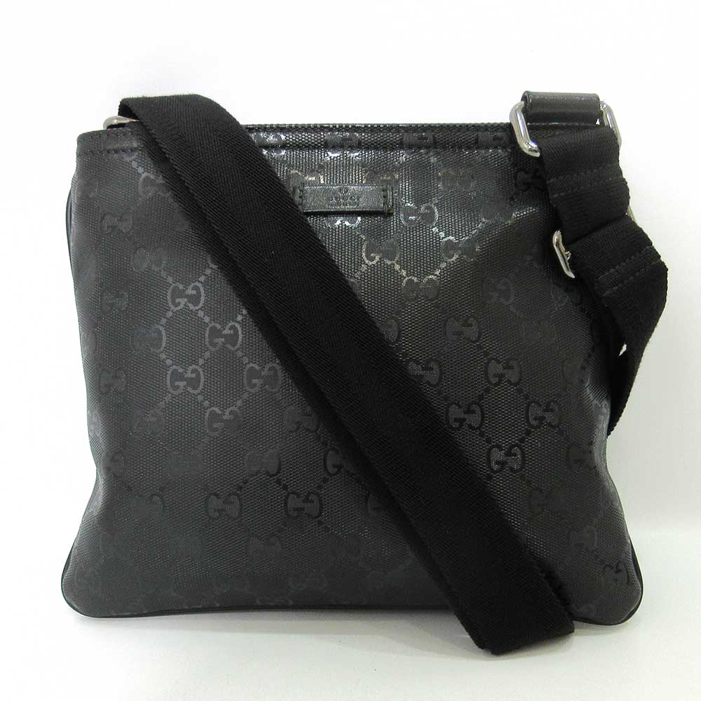 Gucci GG Imprime Shoulder Bag Black 201538 in Very Good Condition