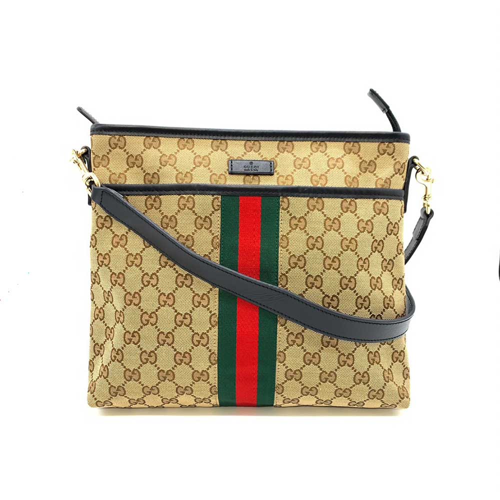 Gucci GG Canvas Leather Shoulder Bag 388926 in Very Good Condition