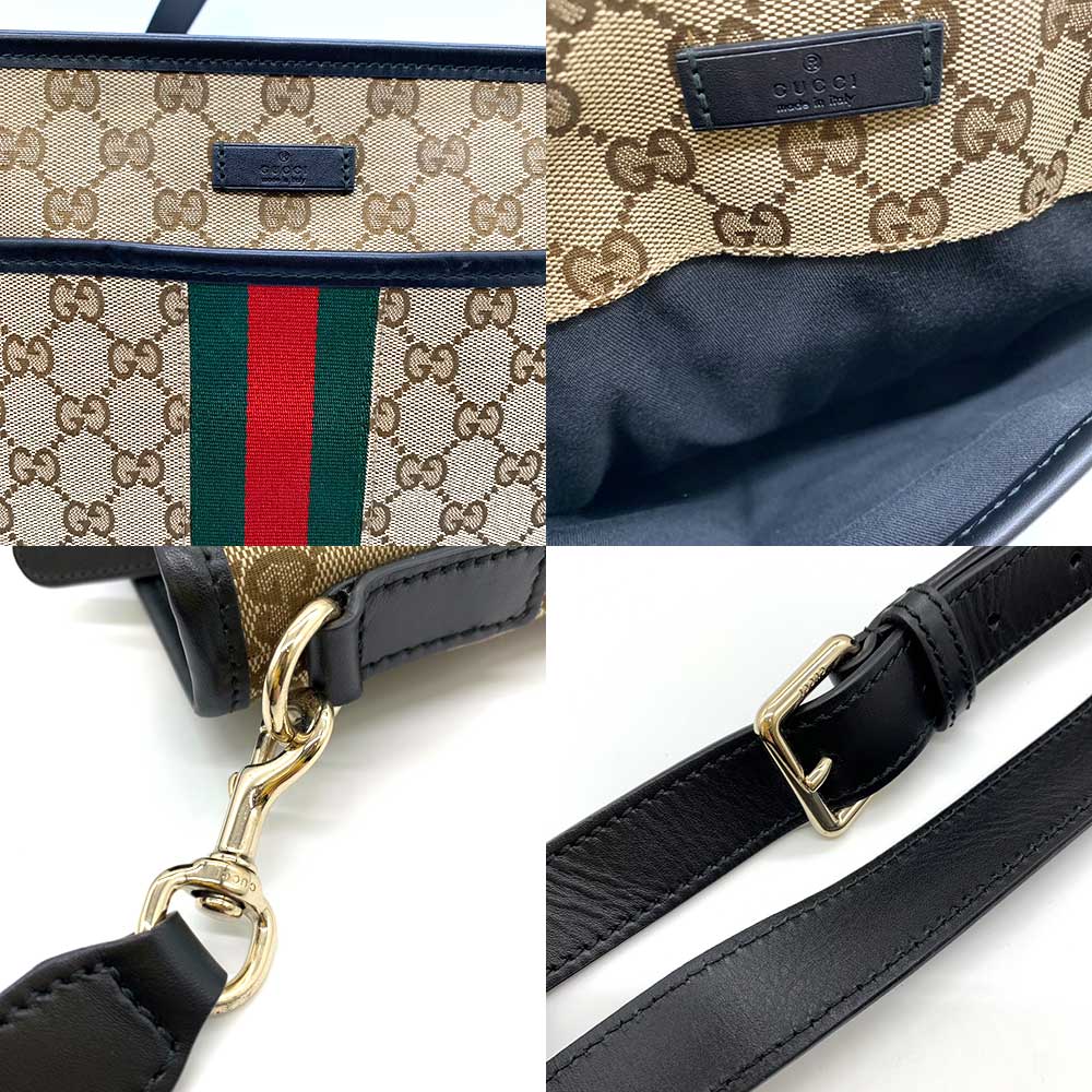 Gucci GG Canvas Leather Shoulder Bag 388926