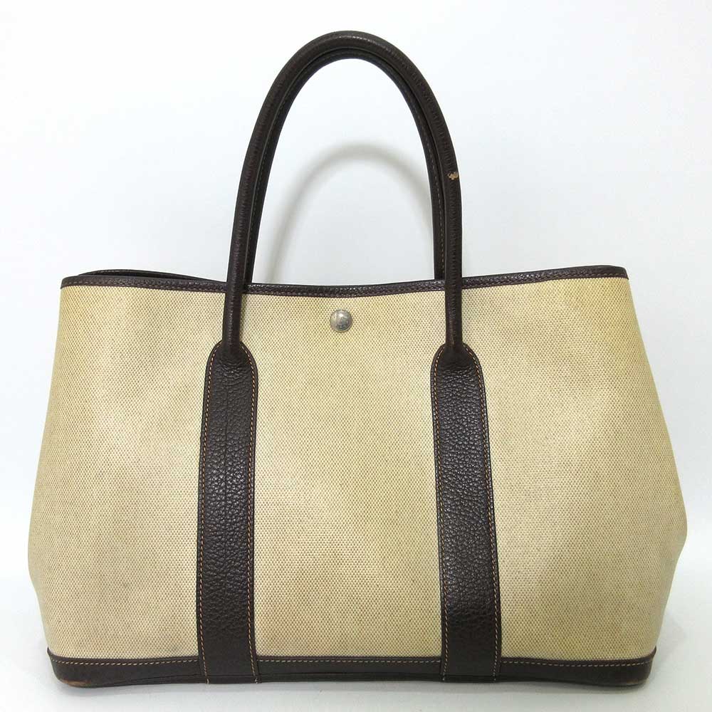 Hermes Garden Party PM Tote Bag Beige Brown