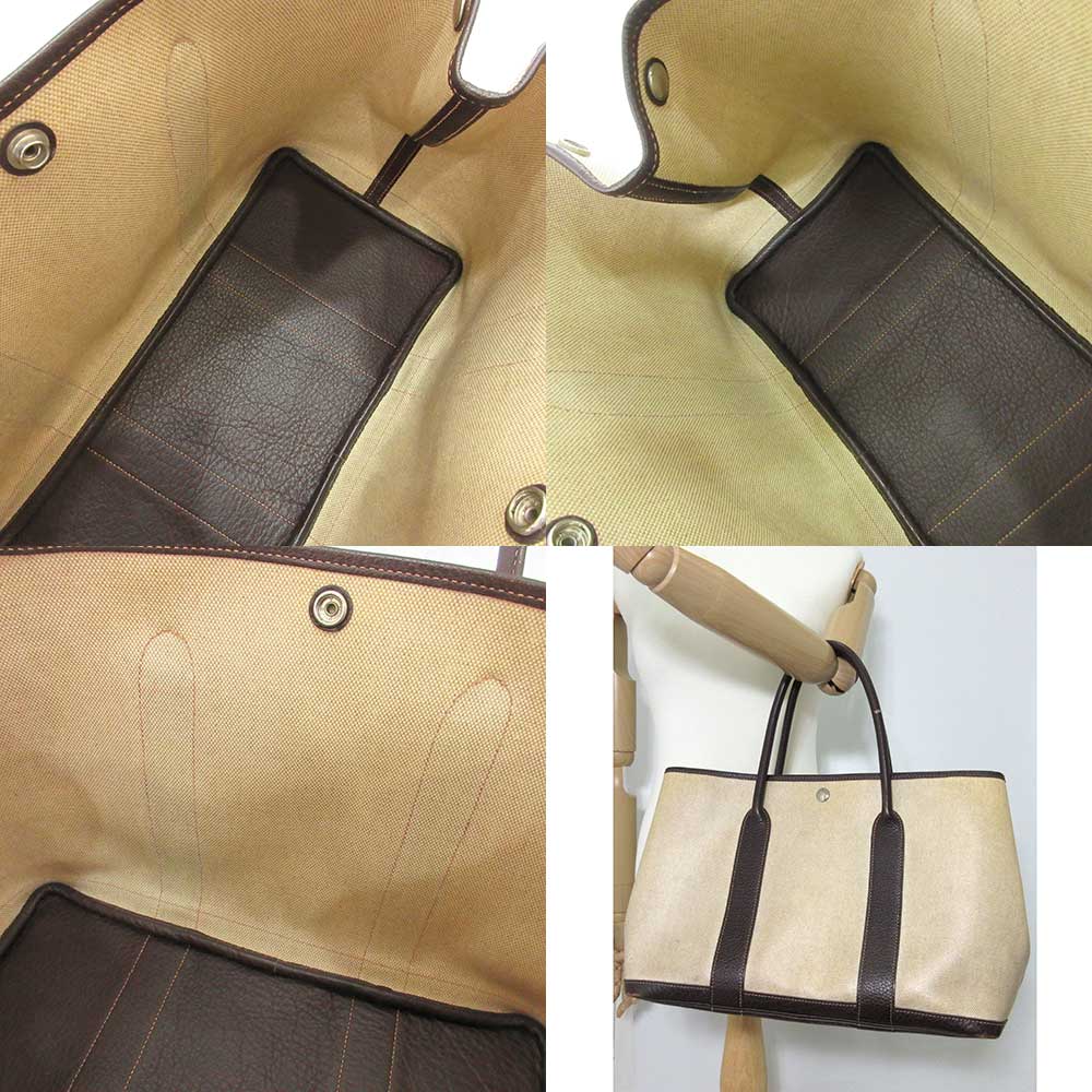 Hermes Garden Party PM Tote Bag Beige Brown