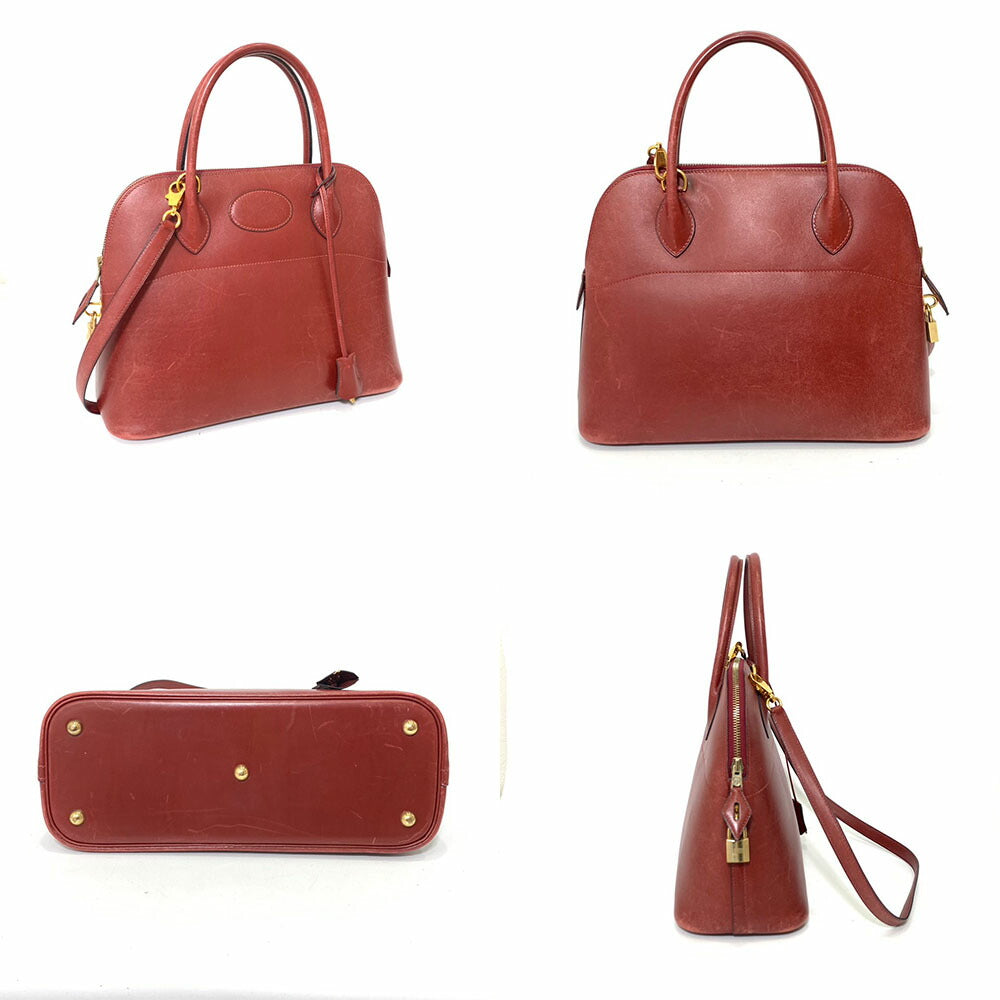 Hermes Bolide 31 Handbag Bordeaux Gold Hardware