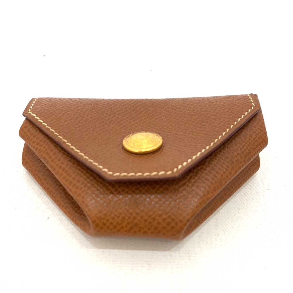 Hermes Le 24 Coin Case Brown Gold Vintage