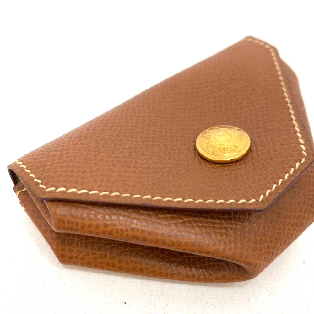 Hermes Vaux Epson Le 24 Coin Case Brown Gold Vintage in Great Condition