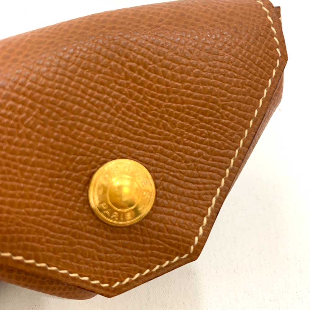 Hermes Le 24 Coin Case Brown Gold Vintage