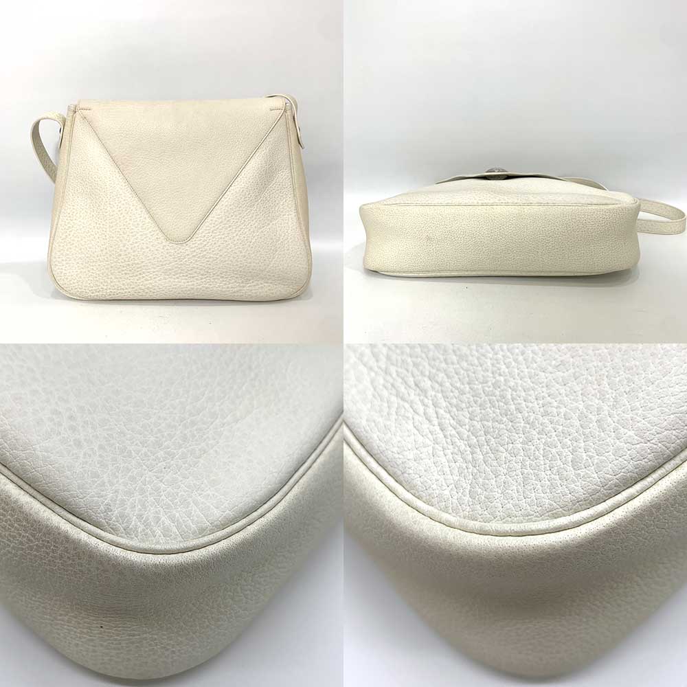 Hermes Christine White Leather Shoulder Bag