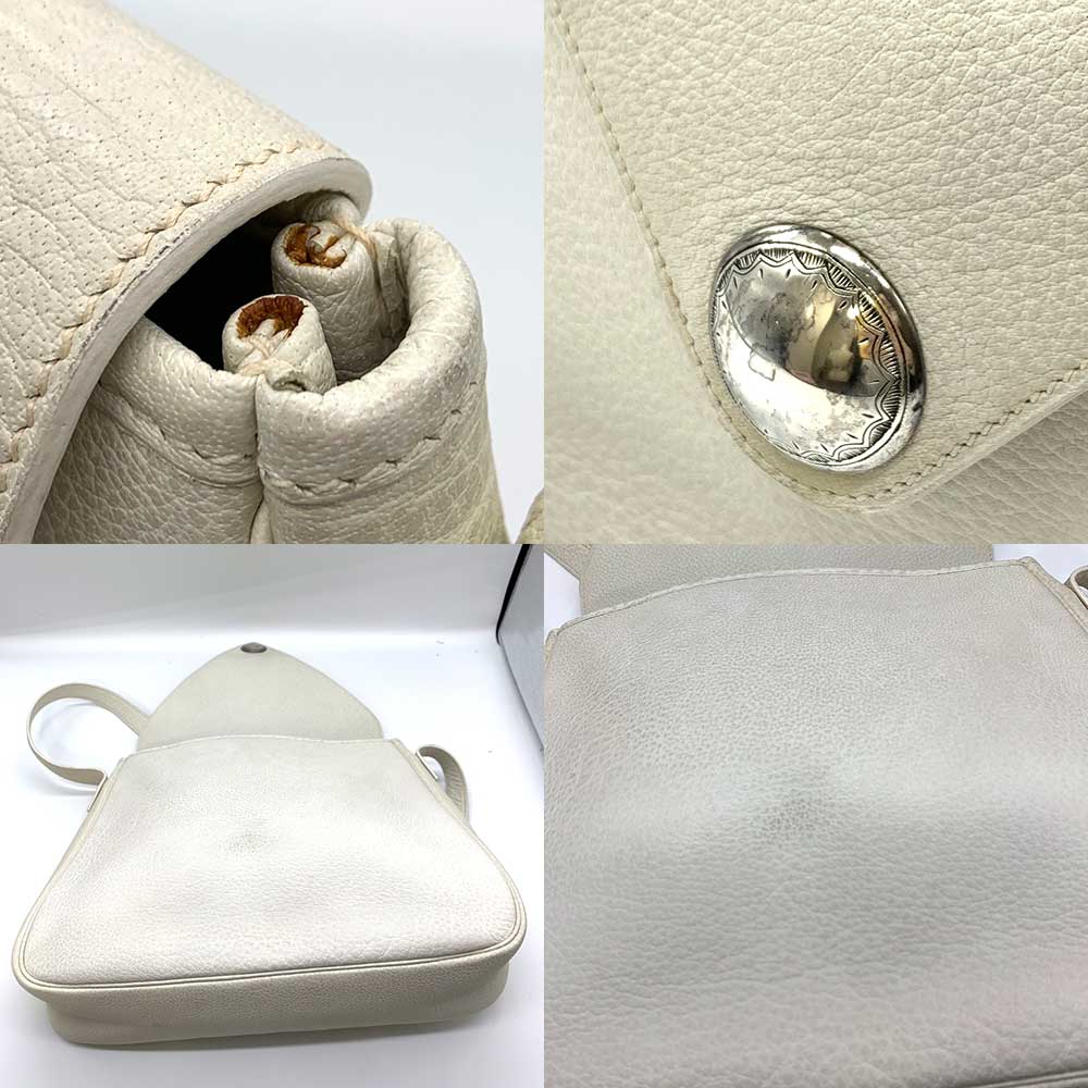 Hermes Christine White Leather Shoulder Bag