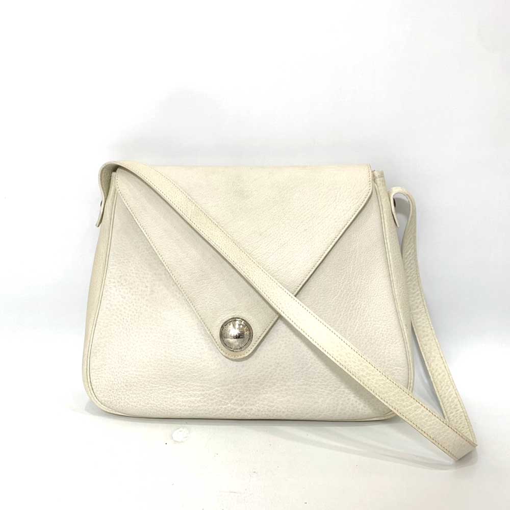 Hermes Christine White Leather Shoulder Bag