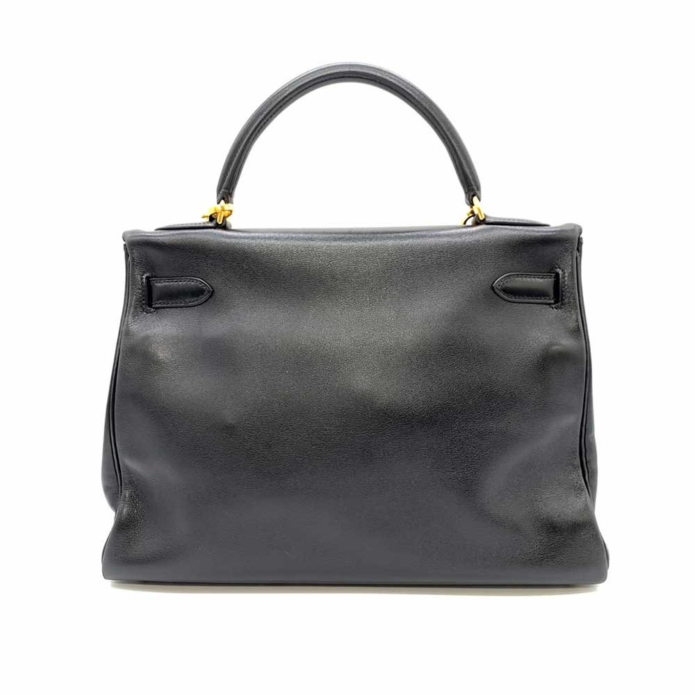 Hermes Kelly 32 Handbag Black Gold Hardware