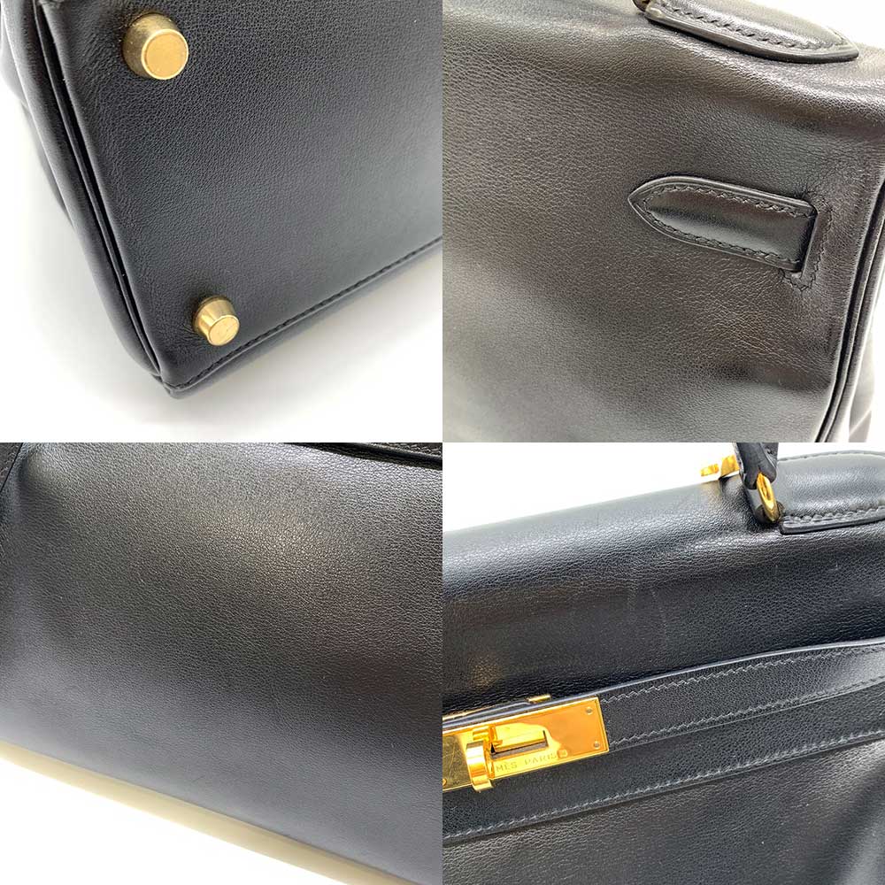 Hermes Kelly 32 Black Leather Handbag