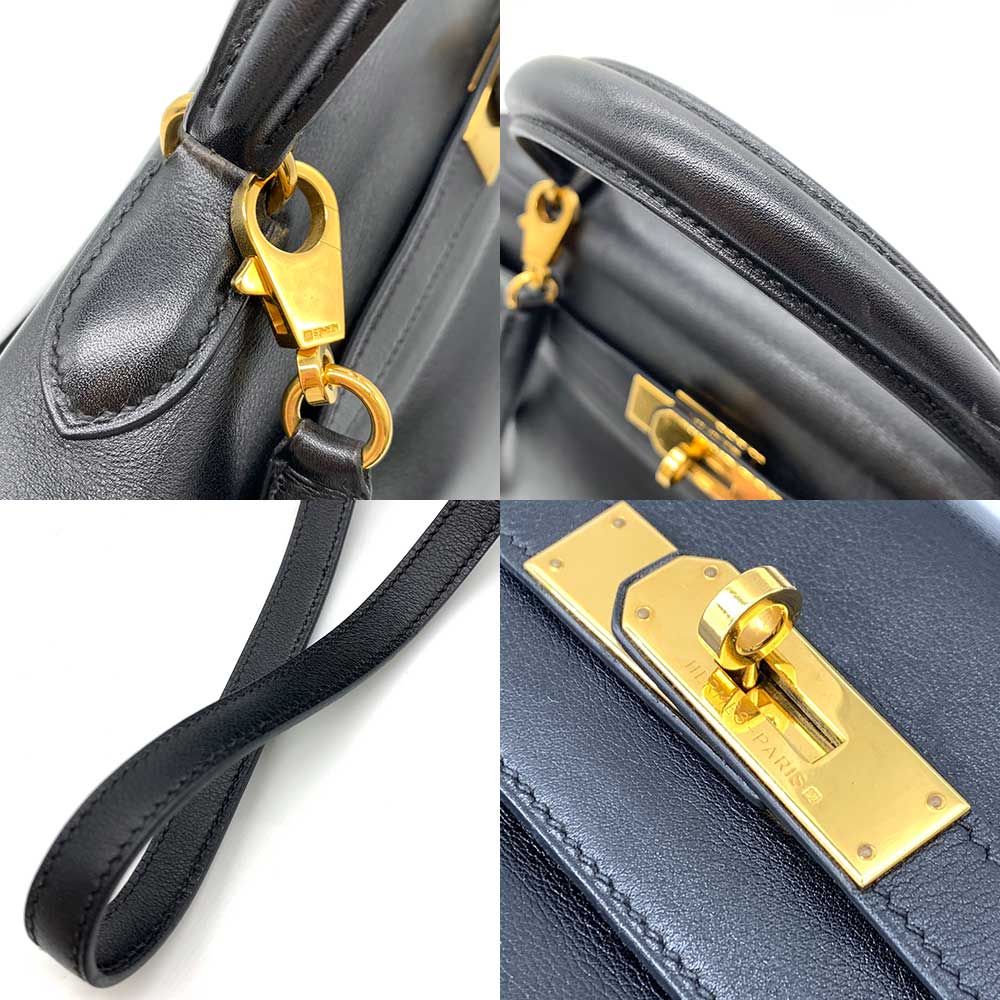 Hermes Kelly 32 Black Leather Handbag