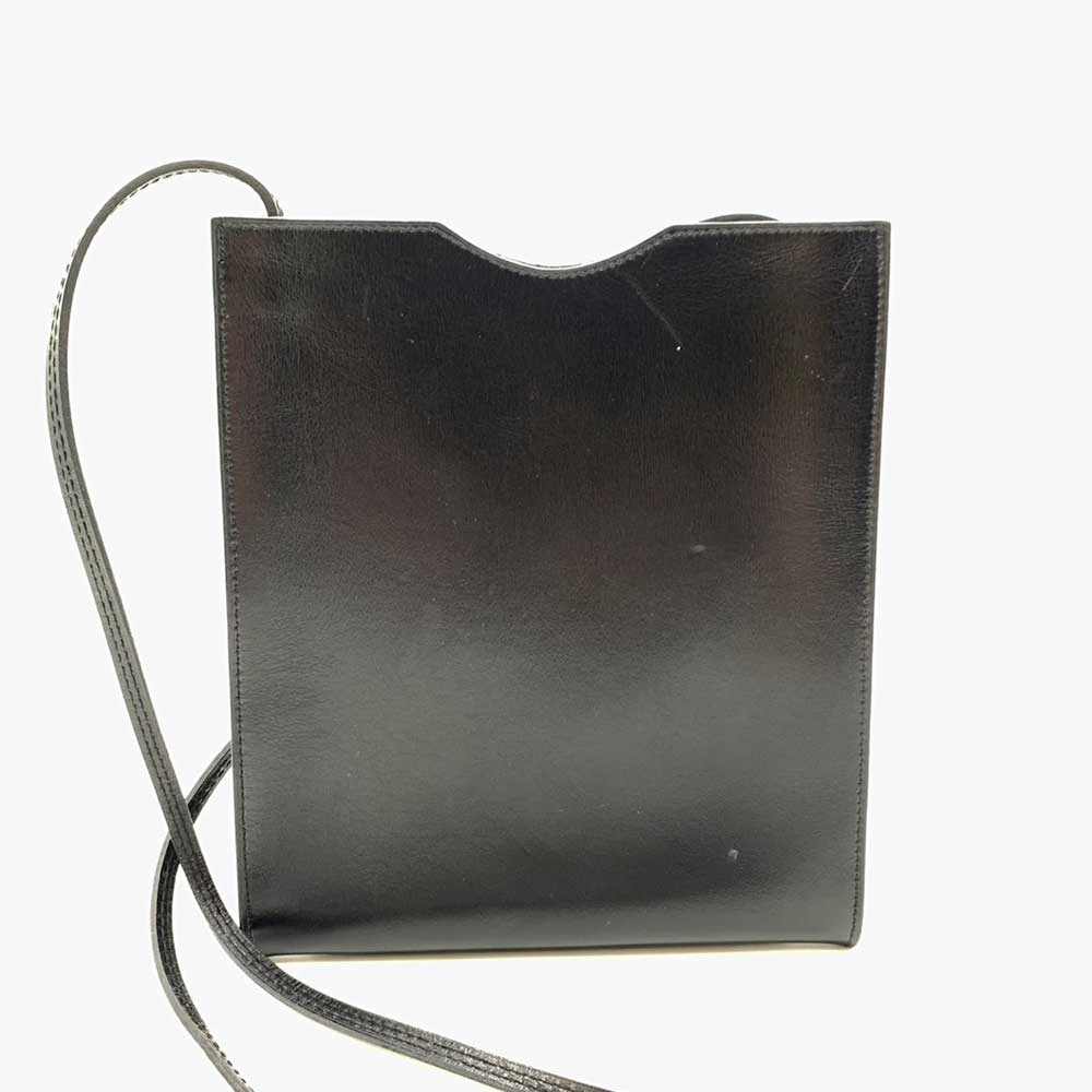 Hermes Onimeto Black Leather Shoulder Bag