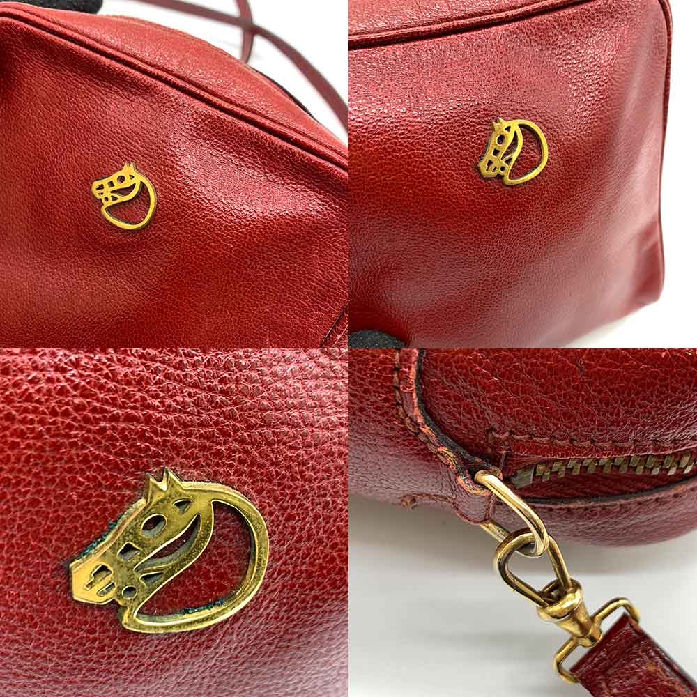 Hermes Chevre Jockey Crossbody Bag Red Gold