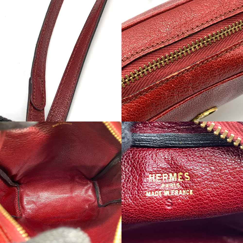 Hermes Chevre Jockey Red Leather Crossbody Bag