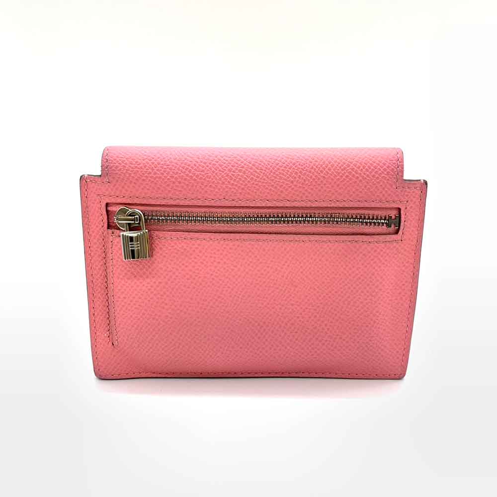 Hermes Kelly Pocket Compact Coin Case Pink