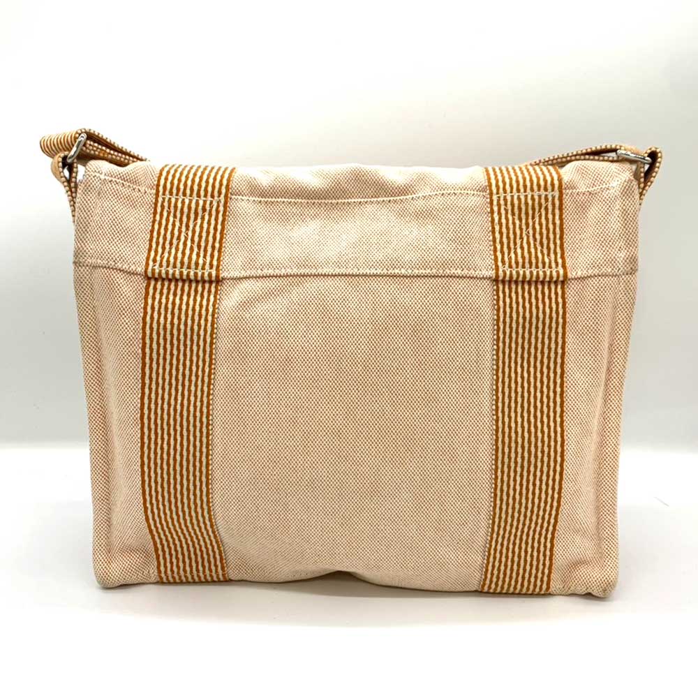 Hermes Cotton Canvas New Fooltooth Bassas PM Messenger Bag in Very Good Condition