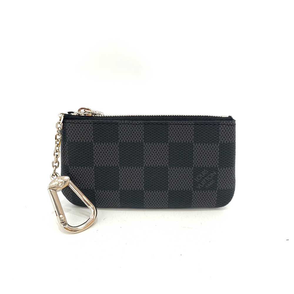 Louis Vuitton Damier Graphite Pochette Cles Coin Case N60155 in Great Condition