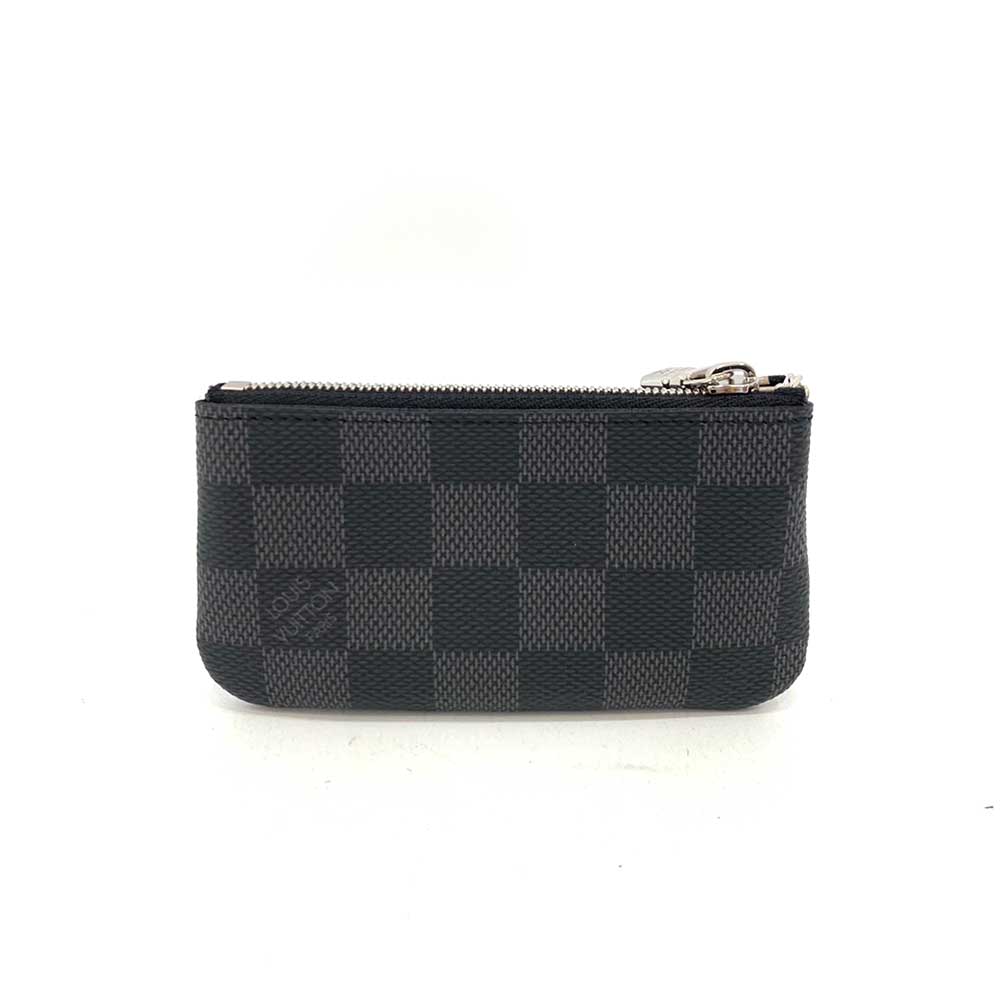 Louis Vuitton Damier Graphite Pochette Cles Coin Case N60155 in Great Condition