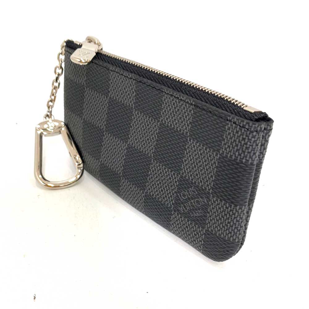 Louis Vuitton Damier Graphite Pochette Cles Coin Case N60155 in Great Condition