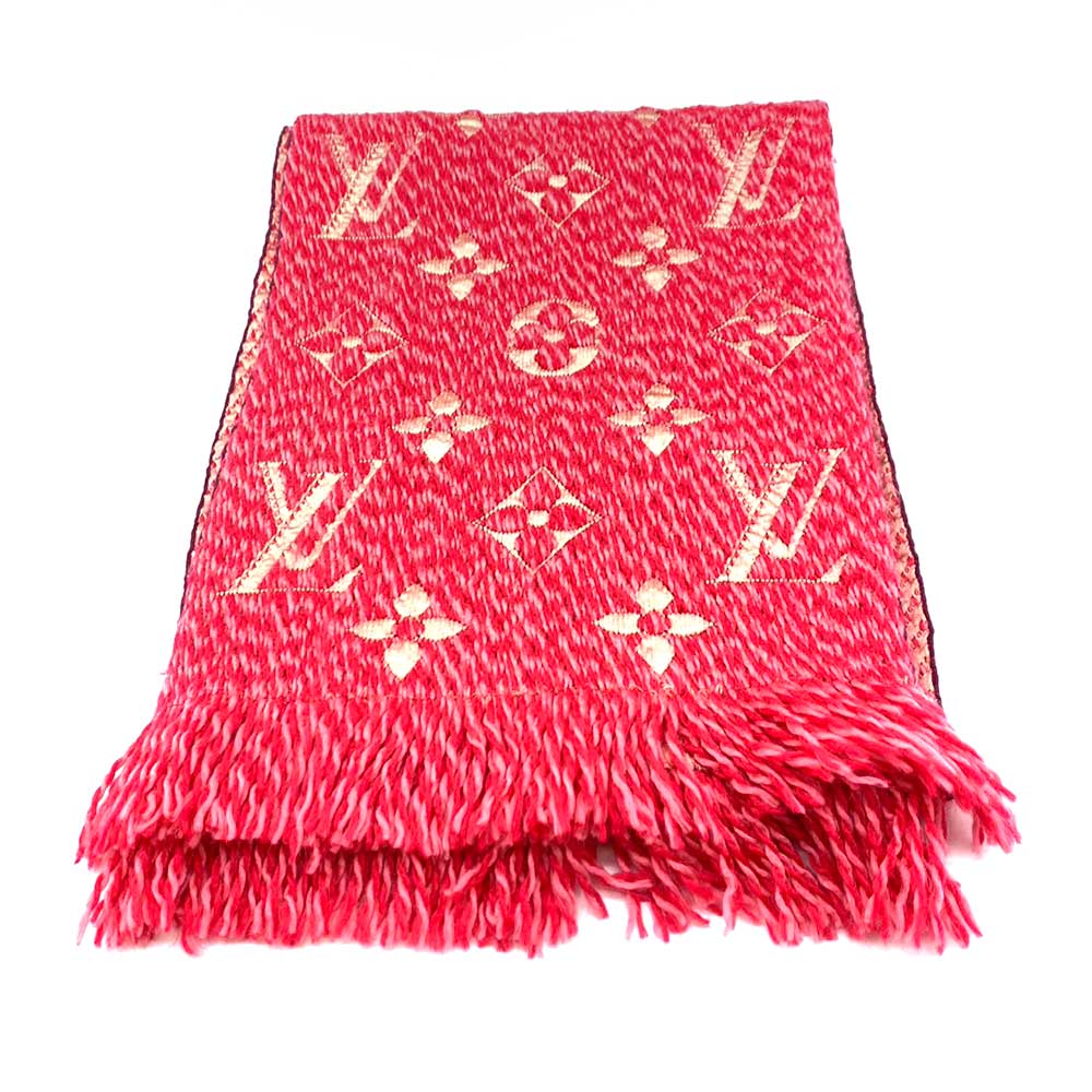 Louis Vuitton Wool Silk Logo Mania Scarf M78706 in Very Good Condition