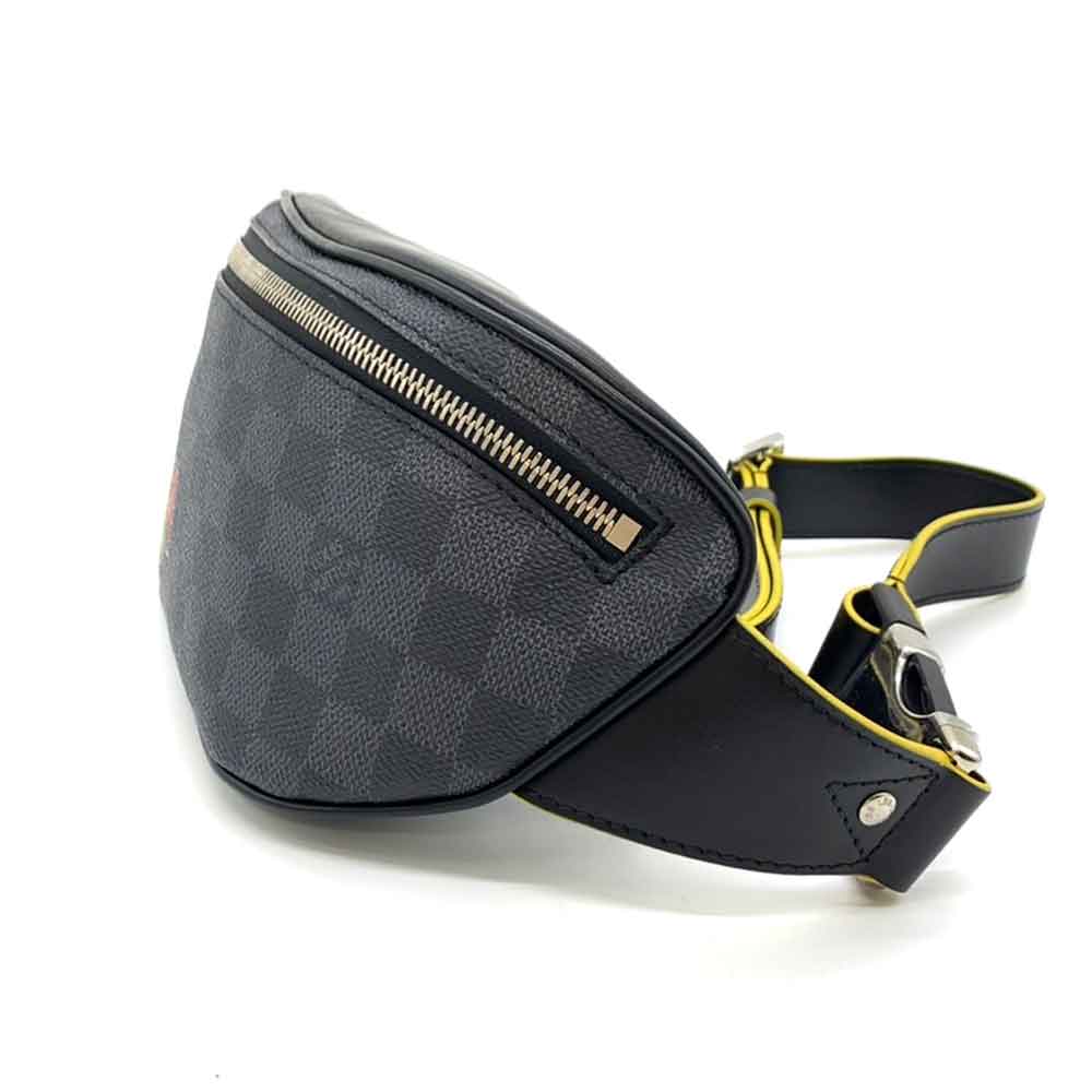 Louis Vuitton Damier Graphite PVC Leather Link Bum Bag N40276 in Very Good Condition