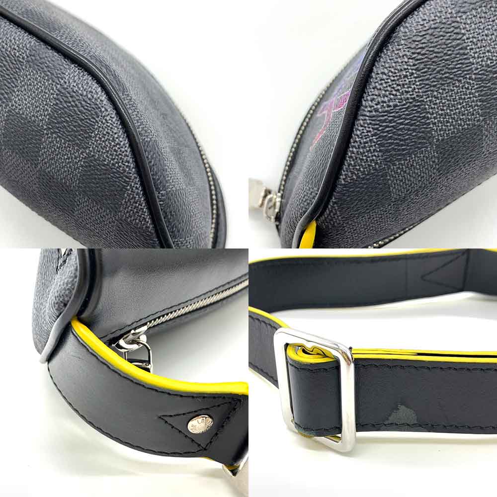 Louis Vuitton Damier Graphite PVC Leather Link Bum Bag N40276 in Very Good Condition