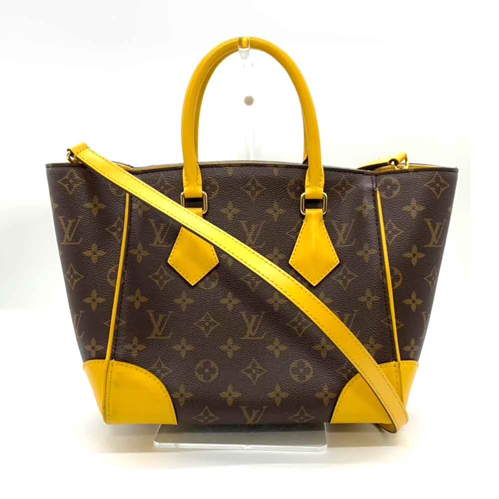 Louis Vuitton Phoenix PM Tote Bag Brown Yellow PVC Leather M41536 in Very Good Condition