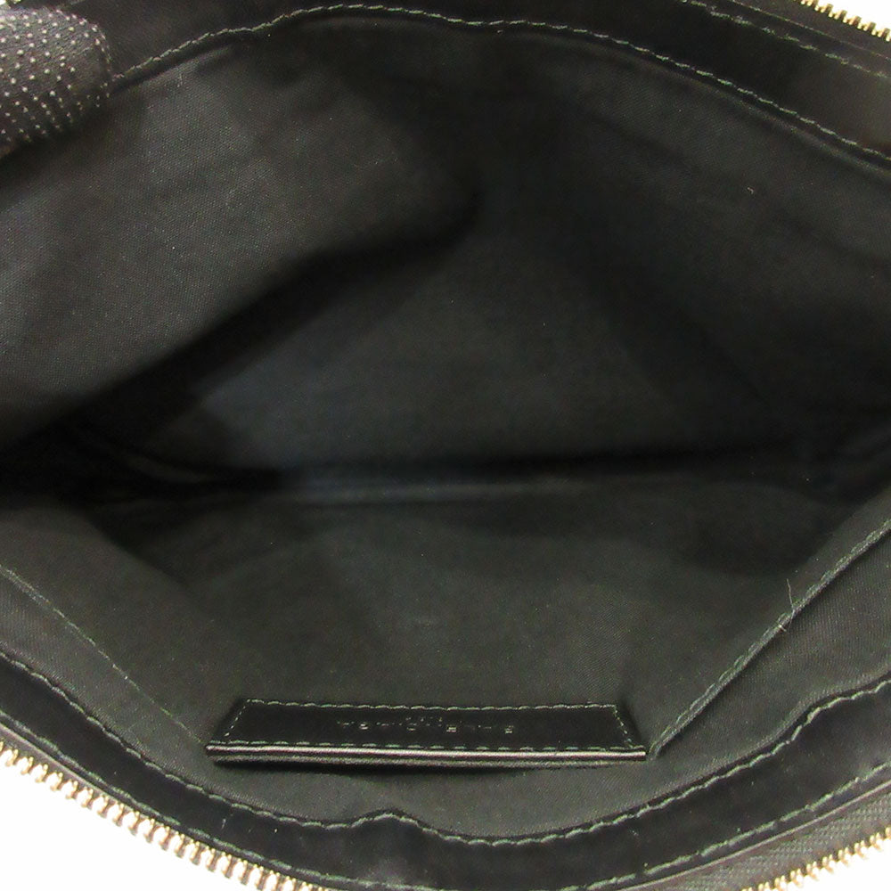 Balenciaga Denim Canvas Leather Navy Clip M Clutch Bag in Very Good Condition