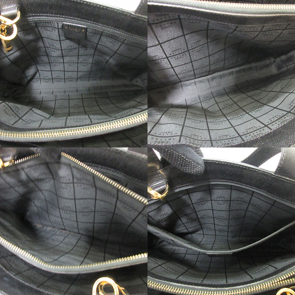 Celine Leather Tote Bag Black 2way