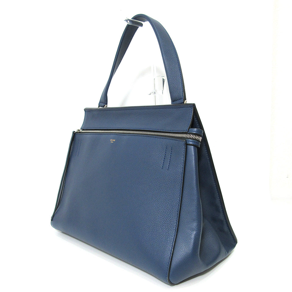 Celine Edge Medium Calf Leather Handbag Blue in Great Condition