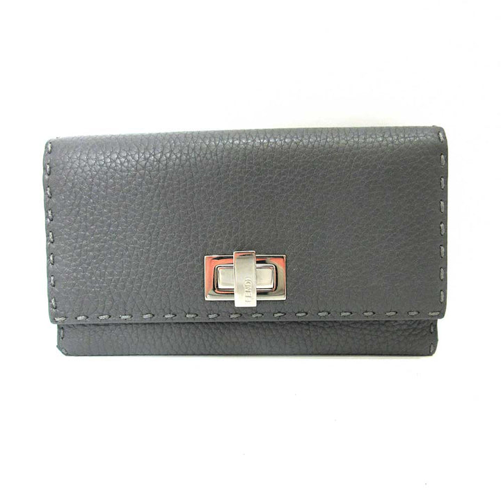 Fendi Leather Selleria Peekaboo Long Wallet 8M0308 in Very Good Condition