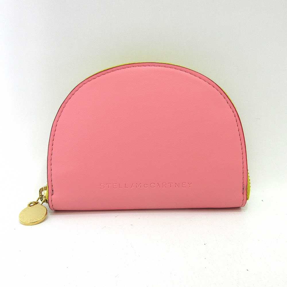 Stella McCartney Leather Coin Case Pink Yellow