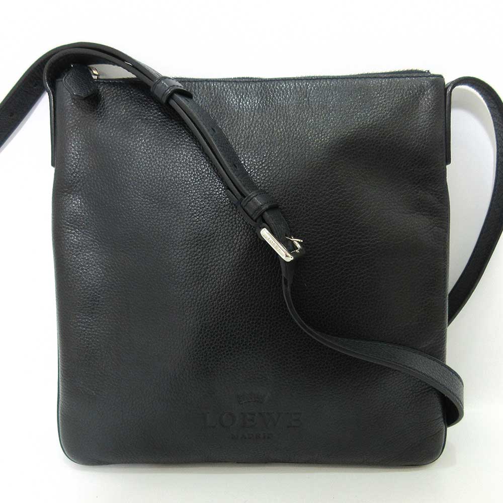 Loewe Leather Shoulder Bag Dark Navy in Very Good Condition