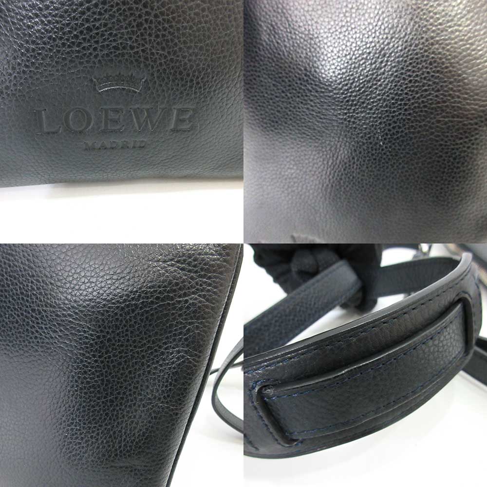 Loewe Leather Shoulder Bag Dark Navy