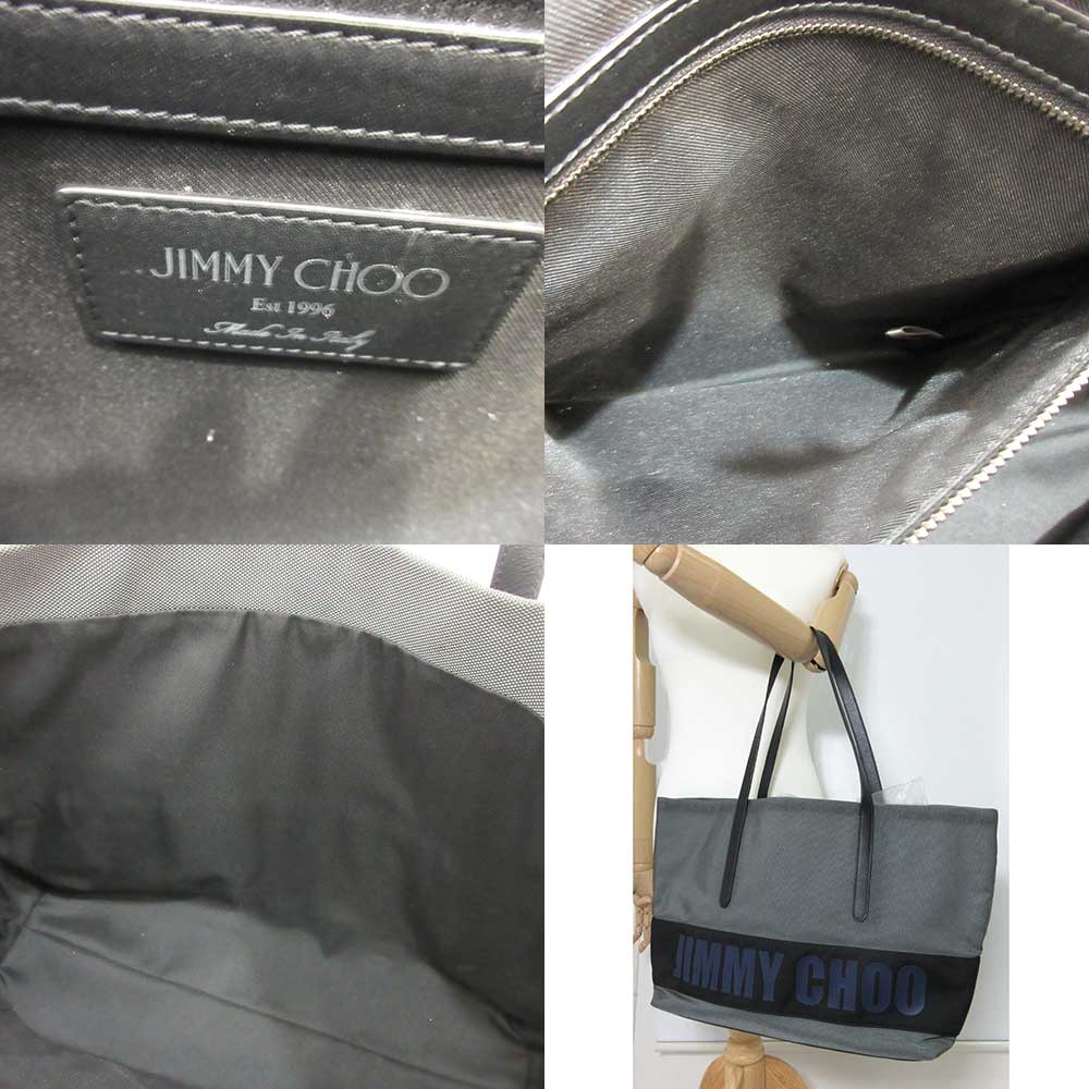 Jimmy Choo Nylon Leather Tote Bag